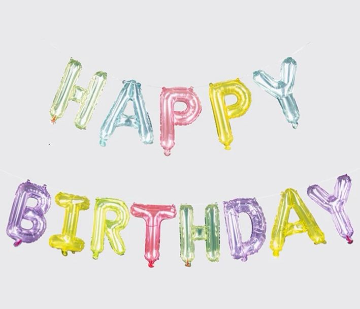 3D Pastel Birthday Balloons