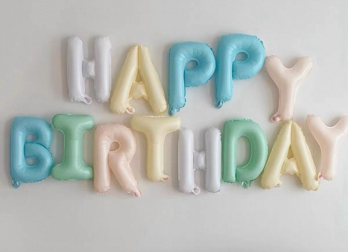 3D Pastel Birthday Balloons